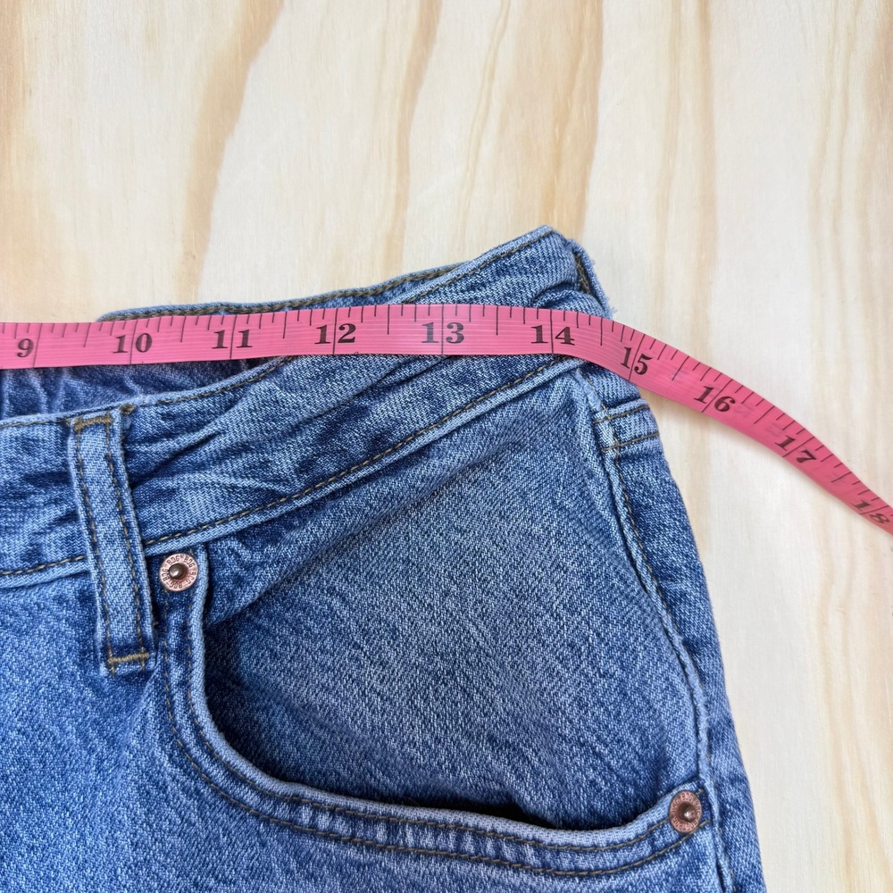BDG Urban Outfitters Edie High Rise Straight Jeans Medium Wash Raw Hem Blue 32 - Picture 5 of 7